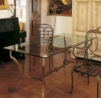Wrought iron dining room table base