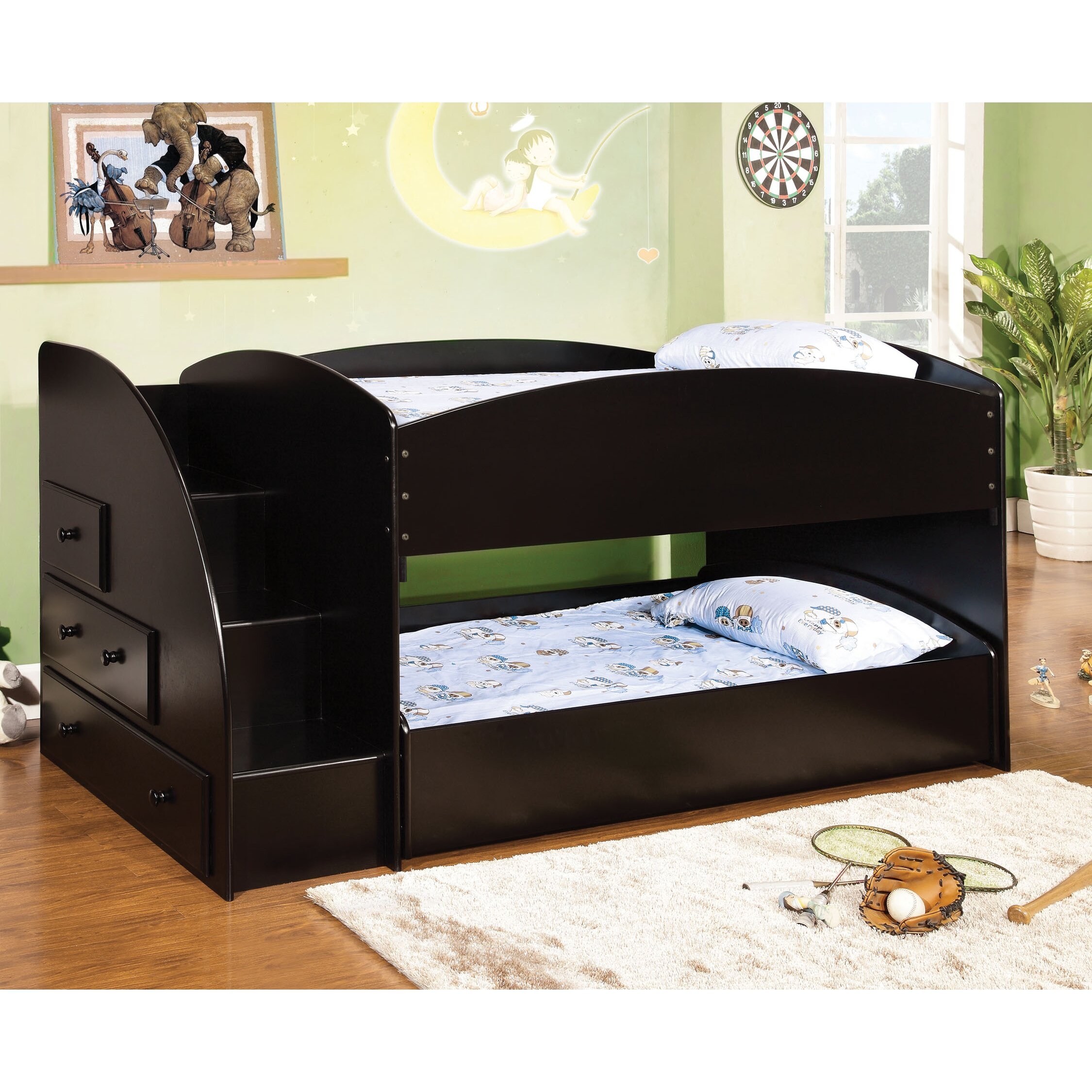 low bunk bed with trundle