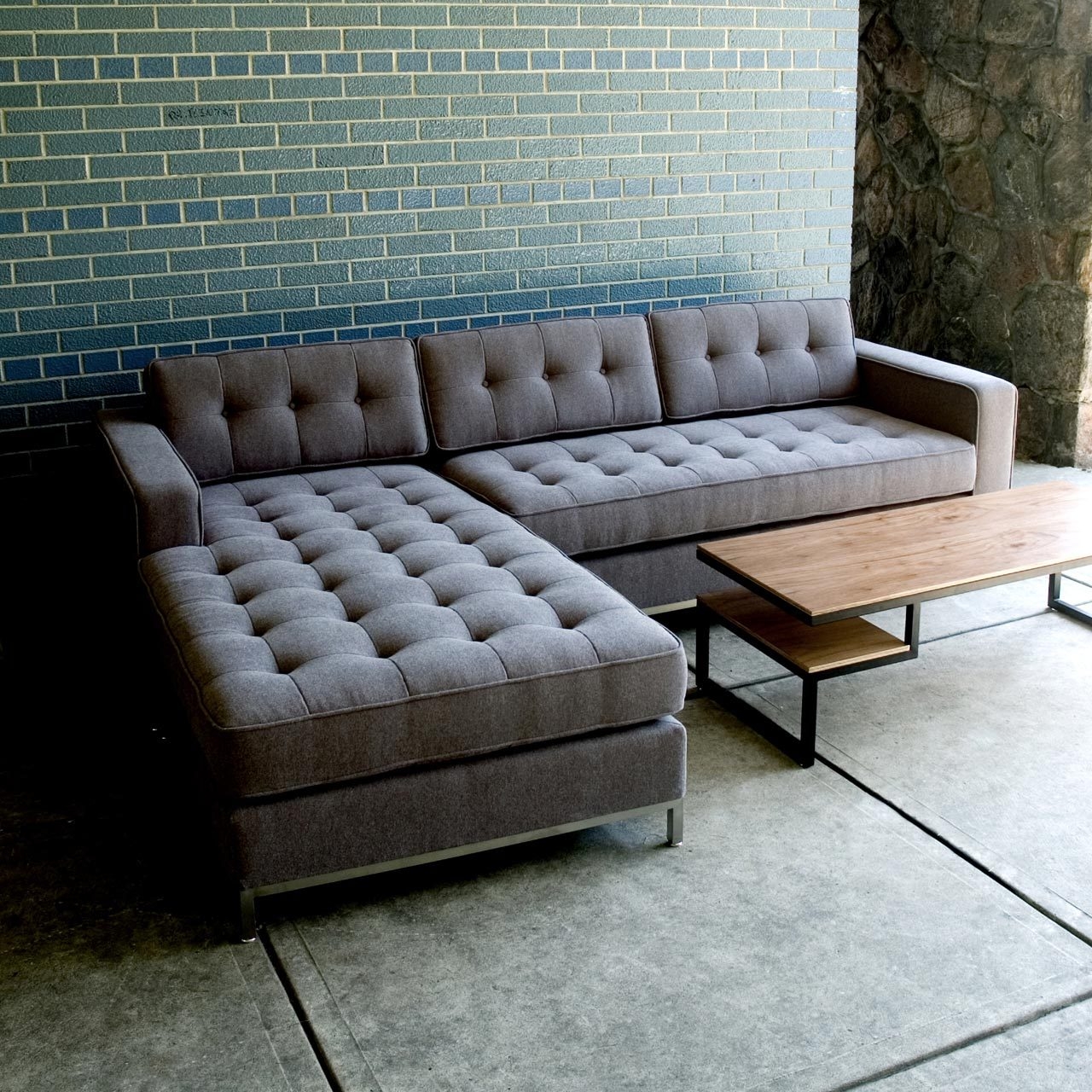 Charcoal gray sectional sofa