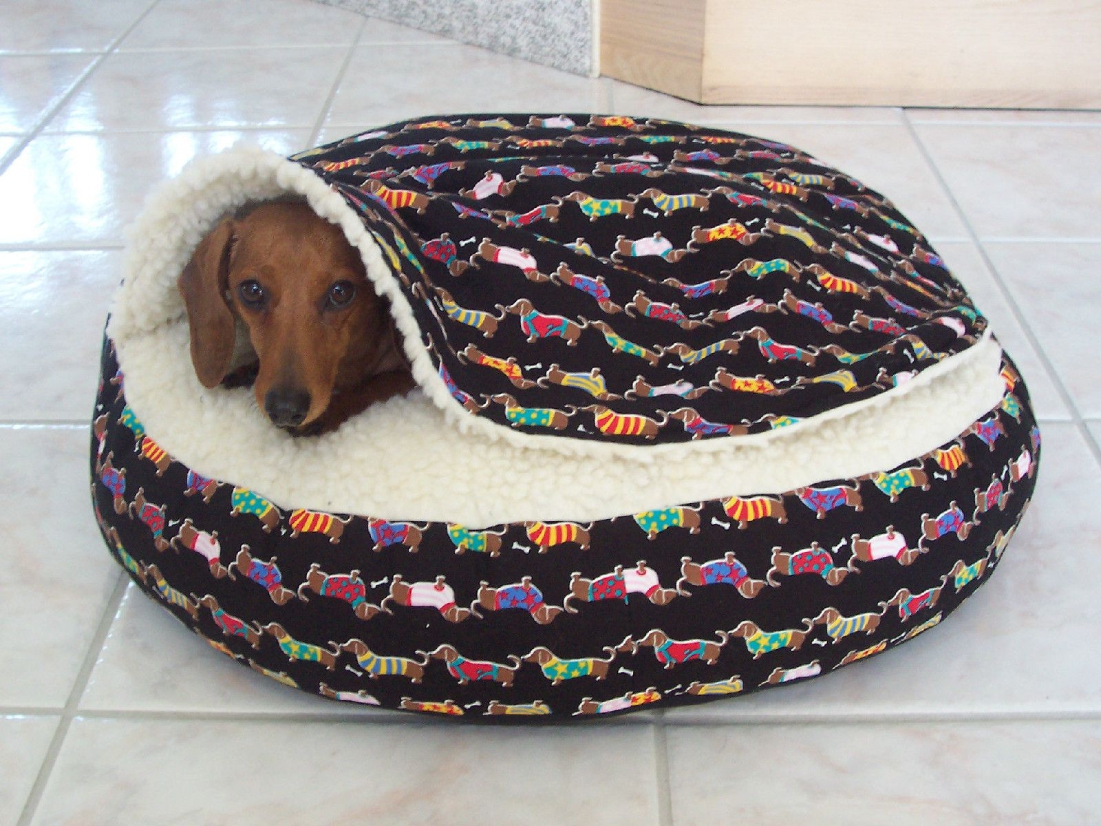 Dachshund small dog bed snuggle bed burrowing dog