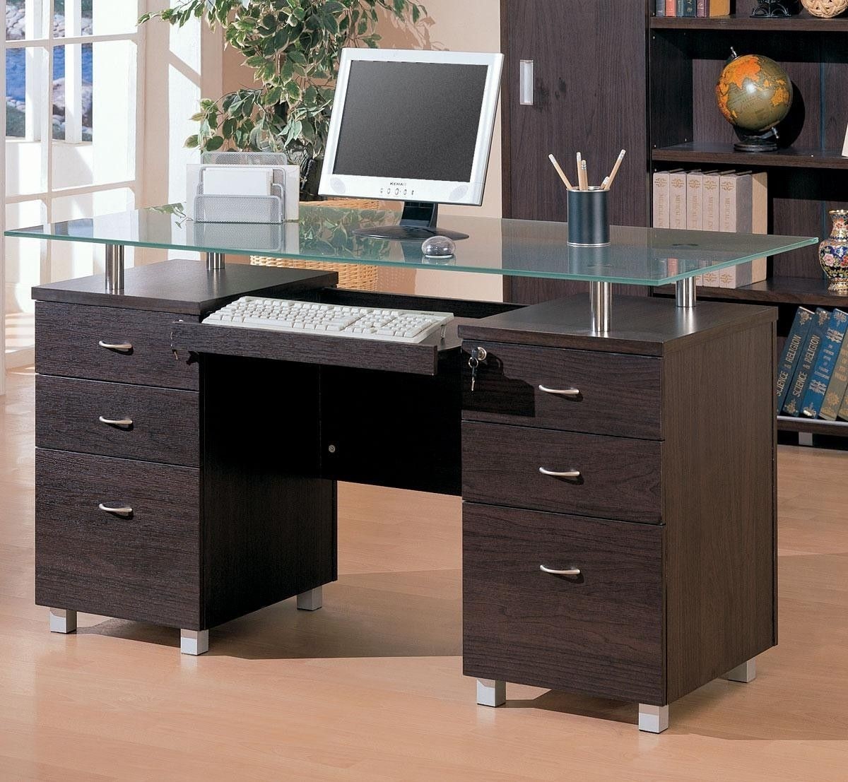 One lock three drawer lock desk computer desk cabinet key file