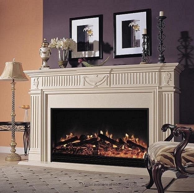 Electric fireplace with mantel