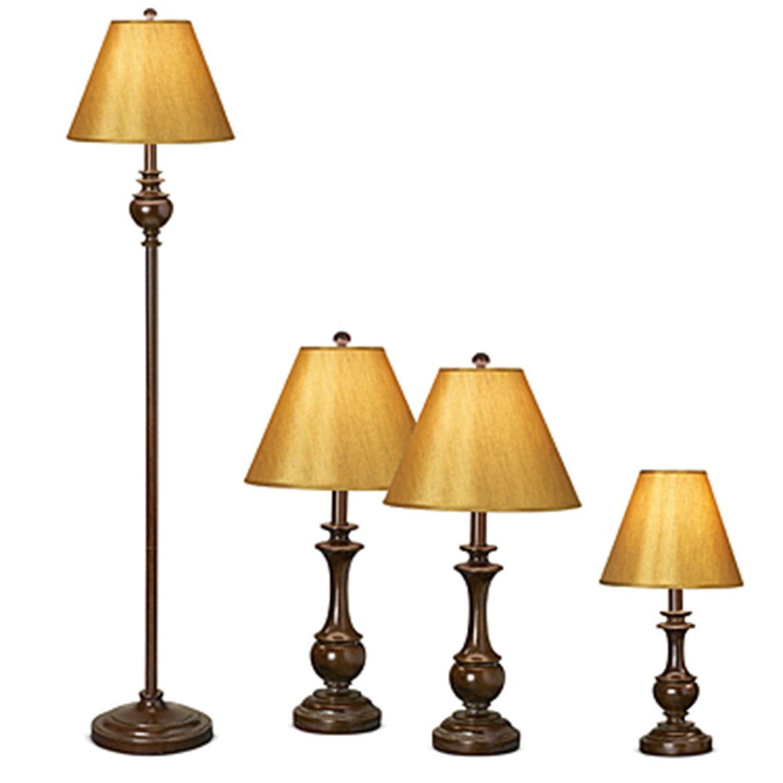 Essentials Devon 4 Piece Table Lamp and Floor Lamp Set with Empire Shade