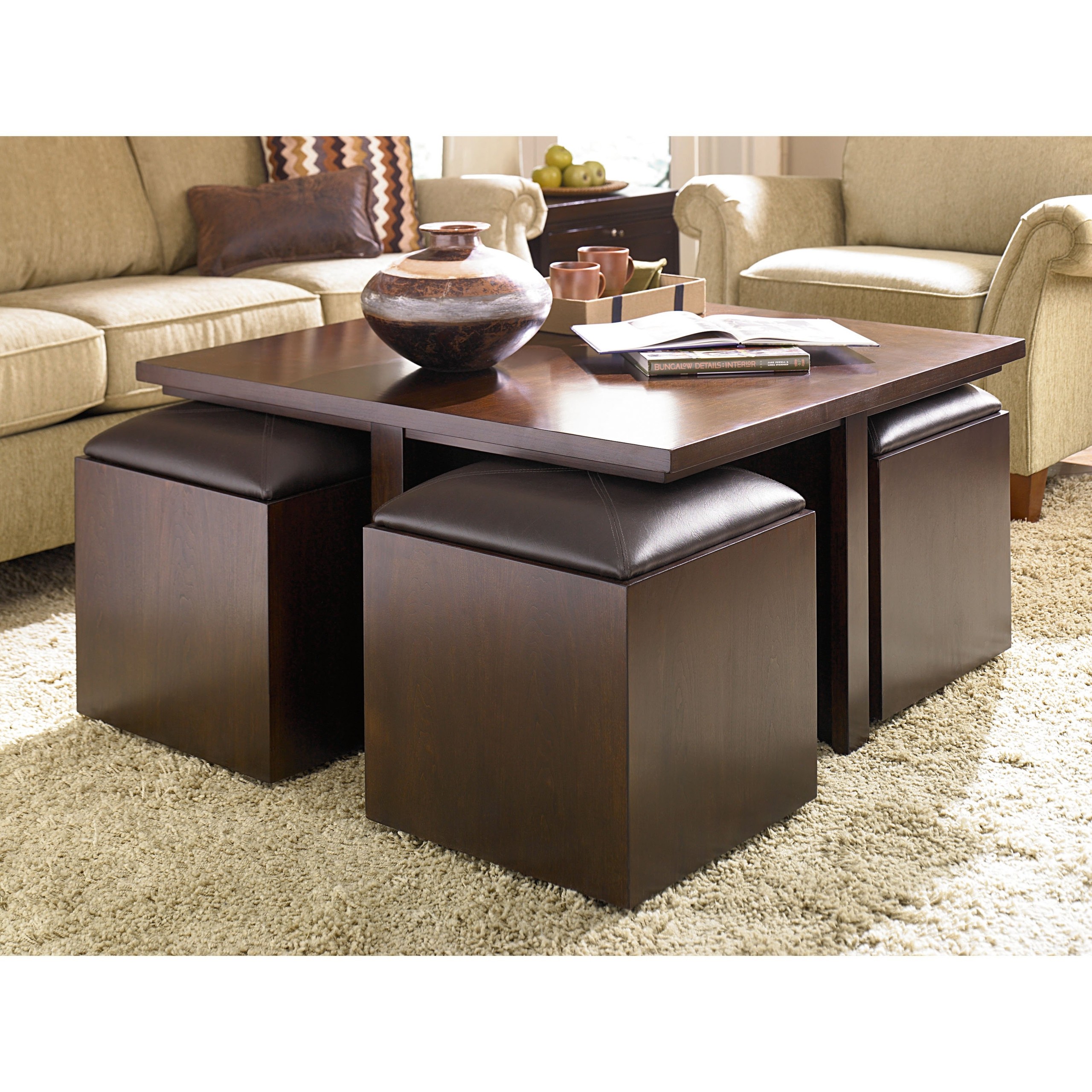 hammary coffee table with stools