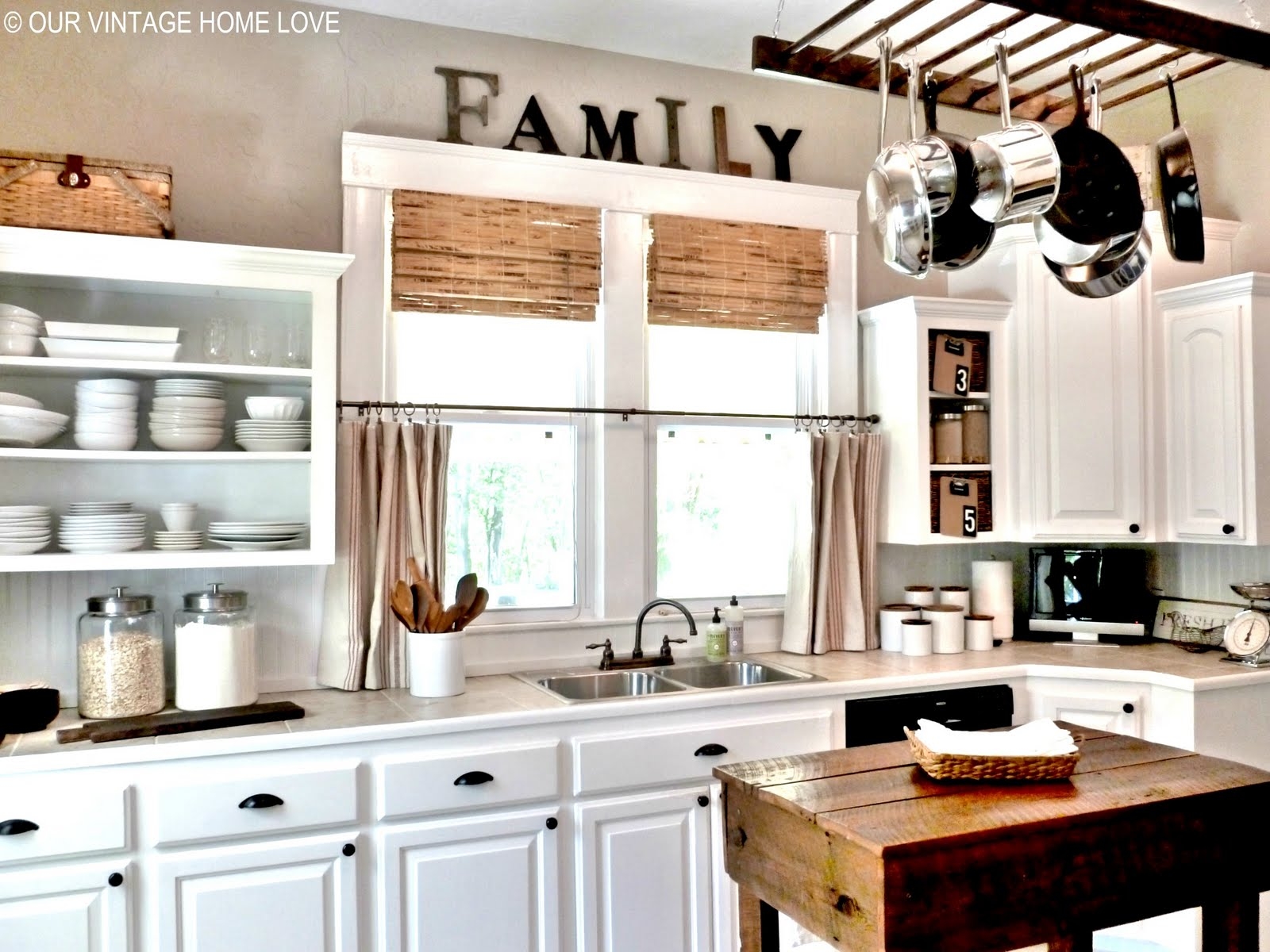 kitchen island pot rack with light