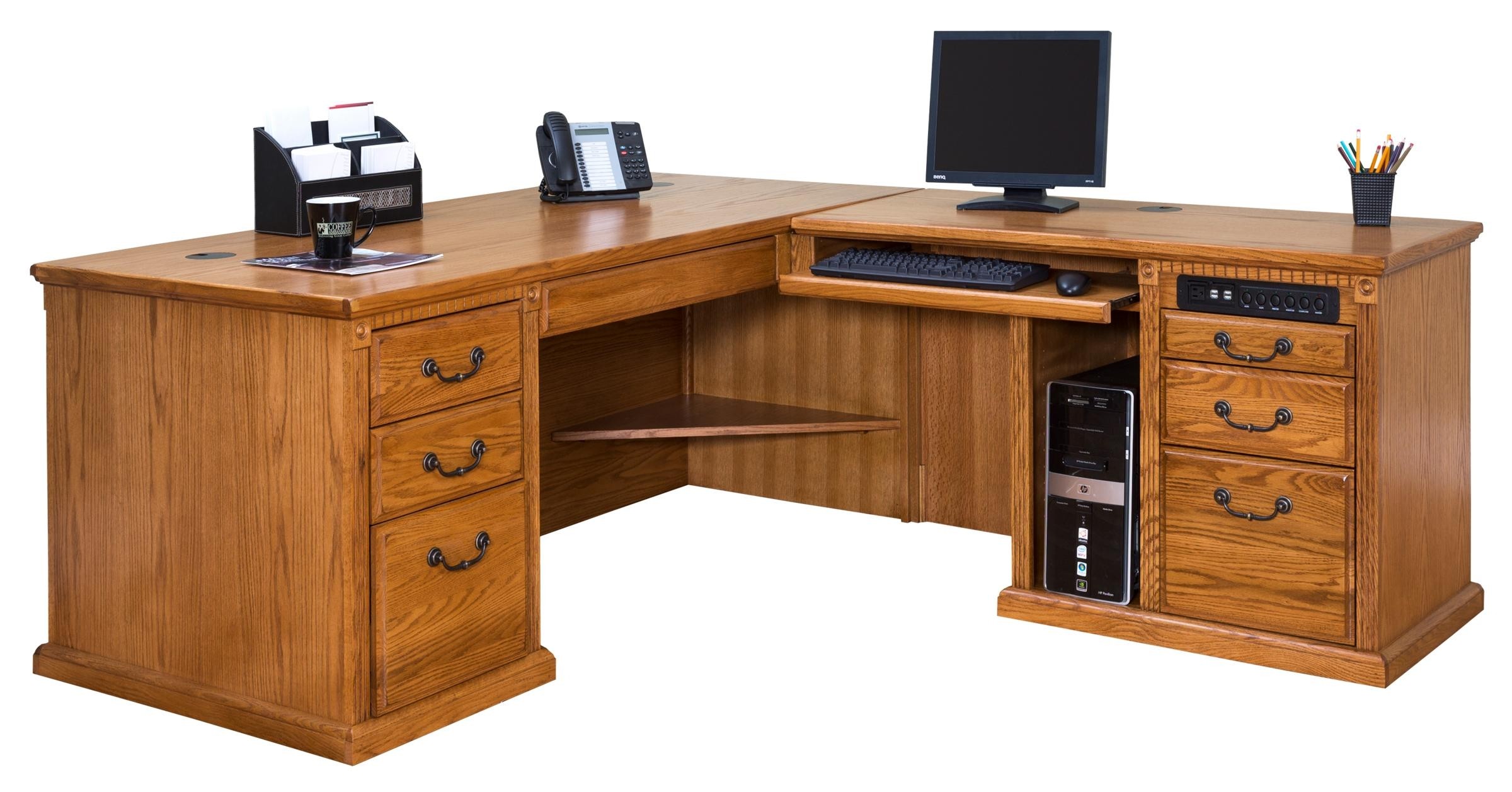 Oak l shaped desk 20