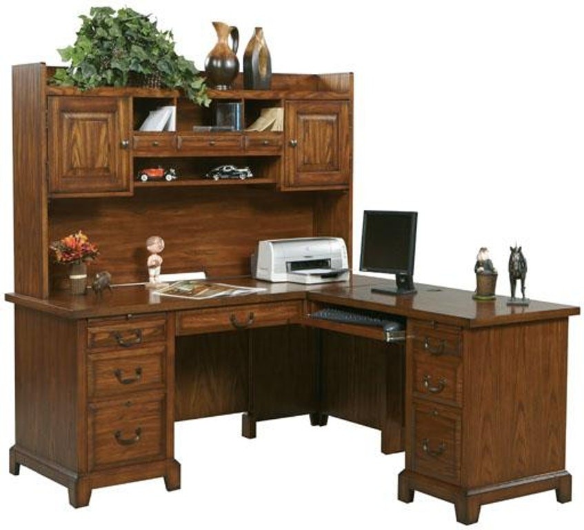 Oak l shaped desk 26