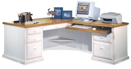 Oak l shaped desk 5