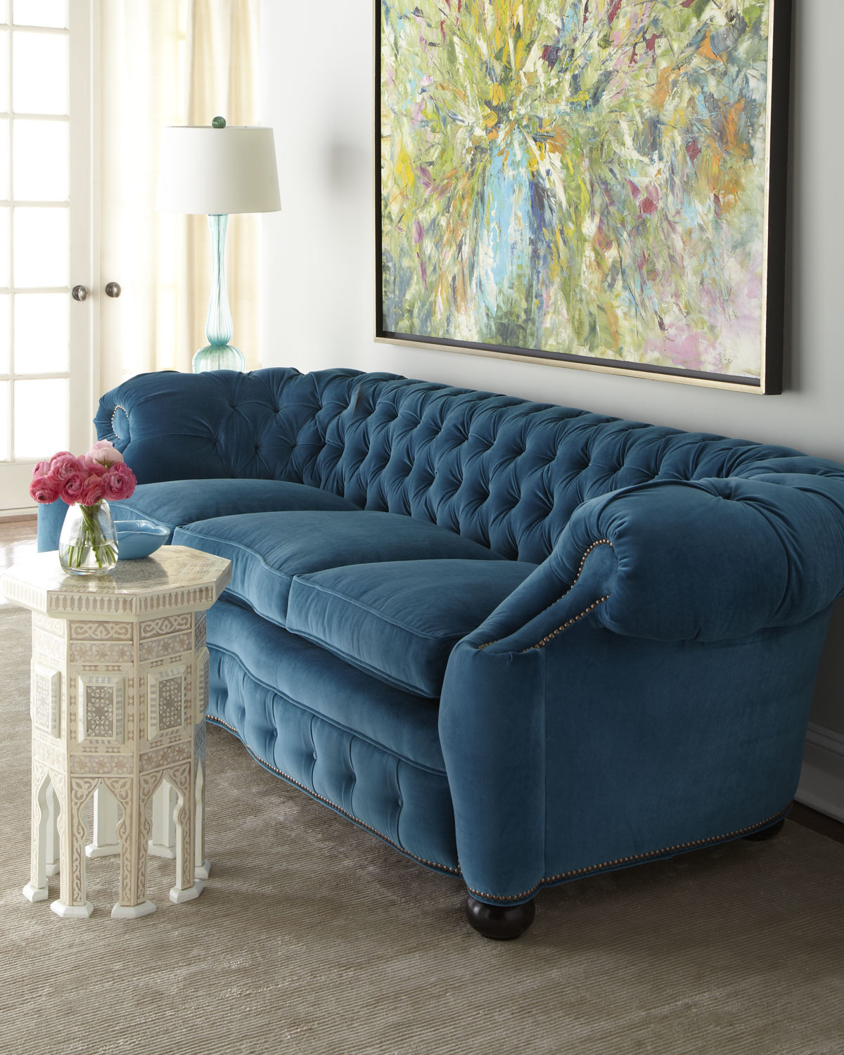 Old hickory tannery city club sofa love the teal color