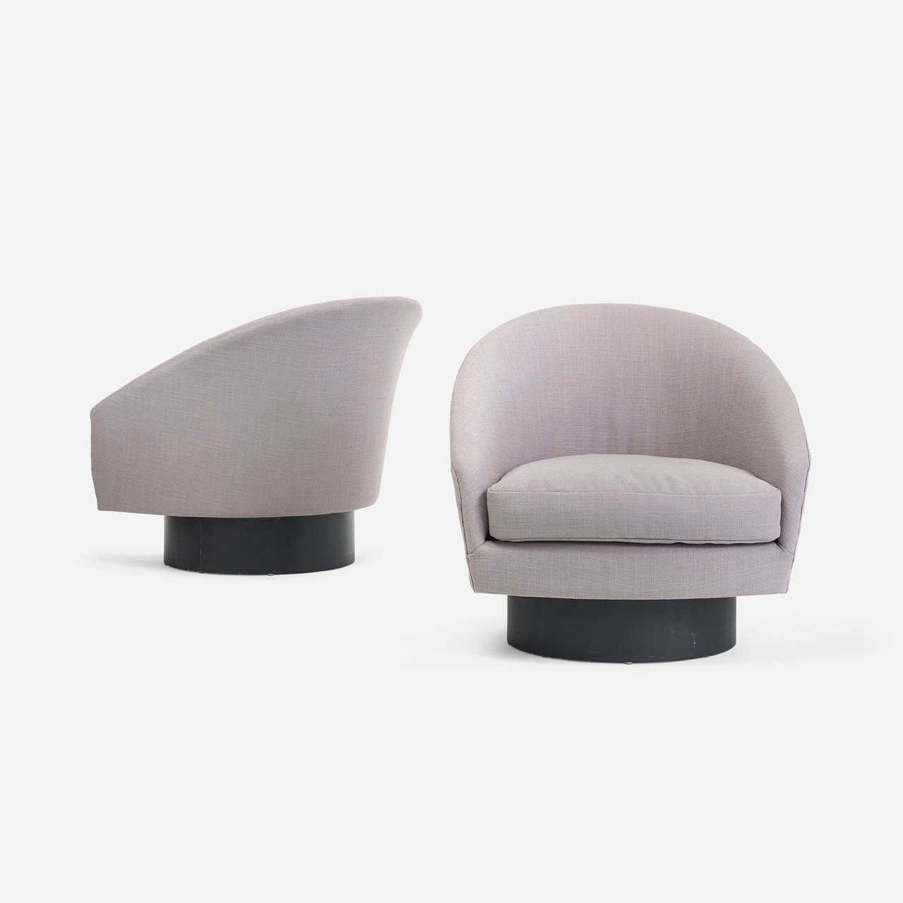 Swivel lounge chairs pair adrian pearsall craft associates