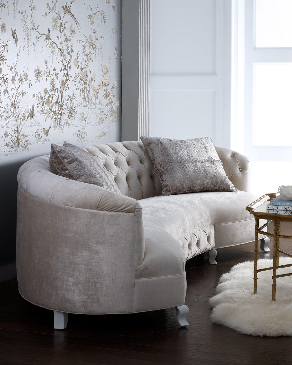 Tufted White Leather Sofa - Foter