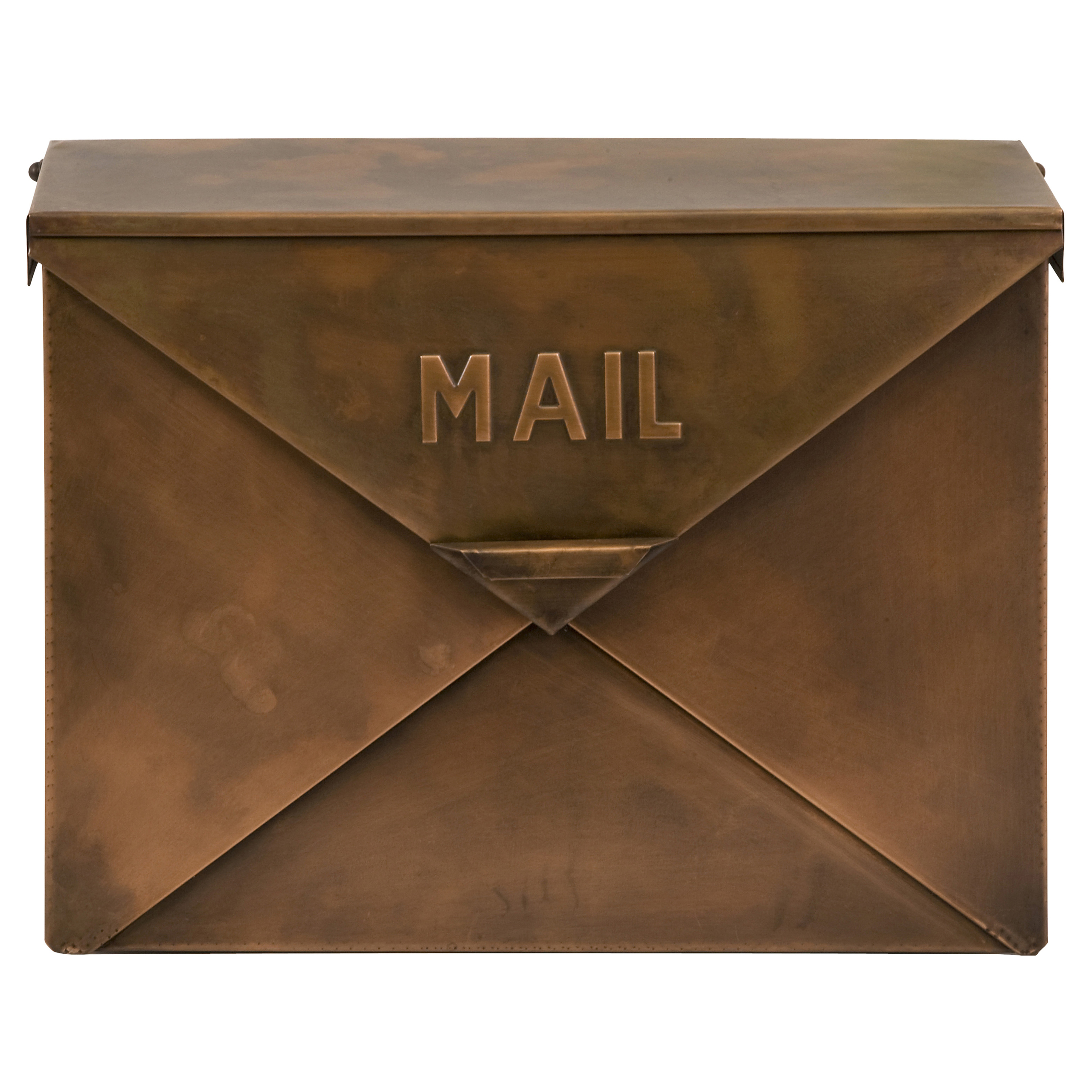 Vintage style copper envelope wall mount mailbox mail box