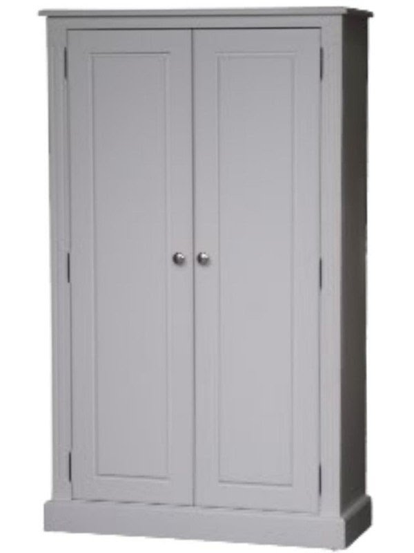 100 Solid Wood Cupboard 5ft White Dual Purpose Linen Pantry Storage Cabinet