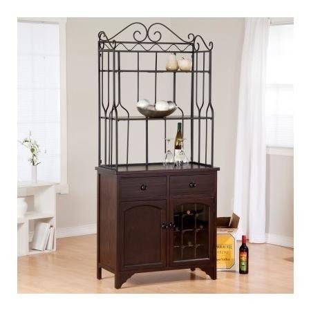 Metal Bakers Rack With Wine Storage Ideas On Foter