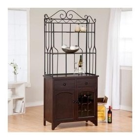 Metal Bakers Rack With Wine Storage Ideas On Foter