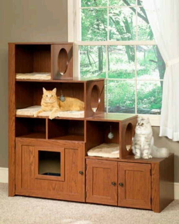 wooden litter box