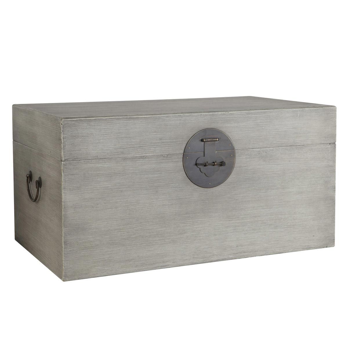 Chinese wooden storage trunk large grey