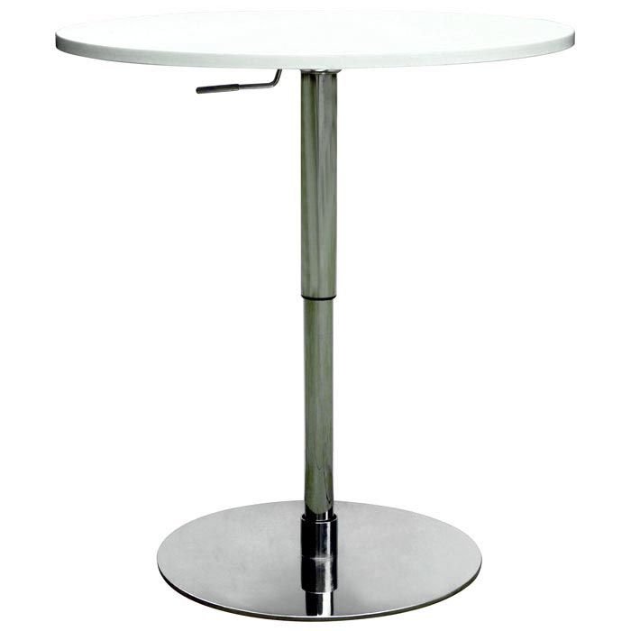 Chrome white pneumatic gas lift adjustable height pub table