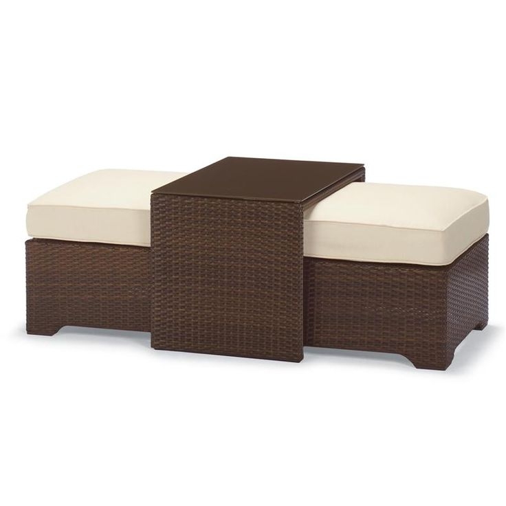 Coffee table with nesting ottomans 2