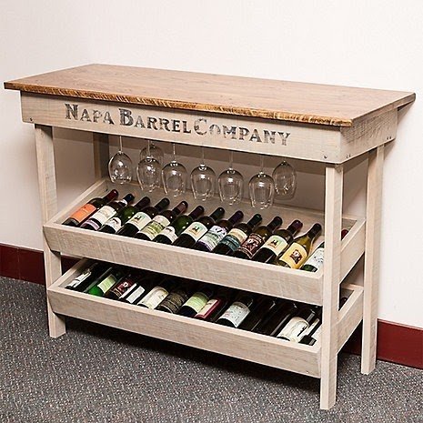 White console table with wine deals rack