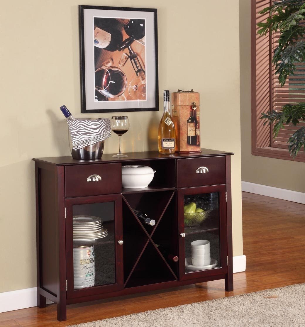 Console table with wine storage
