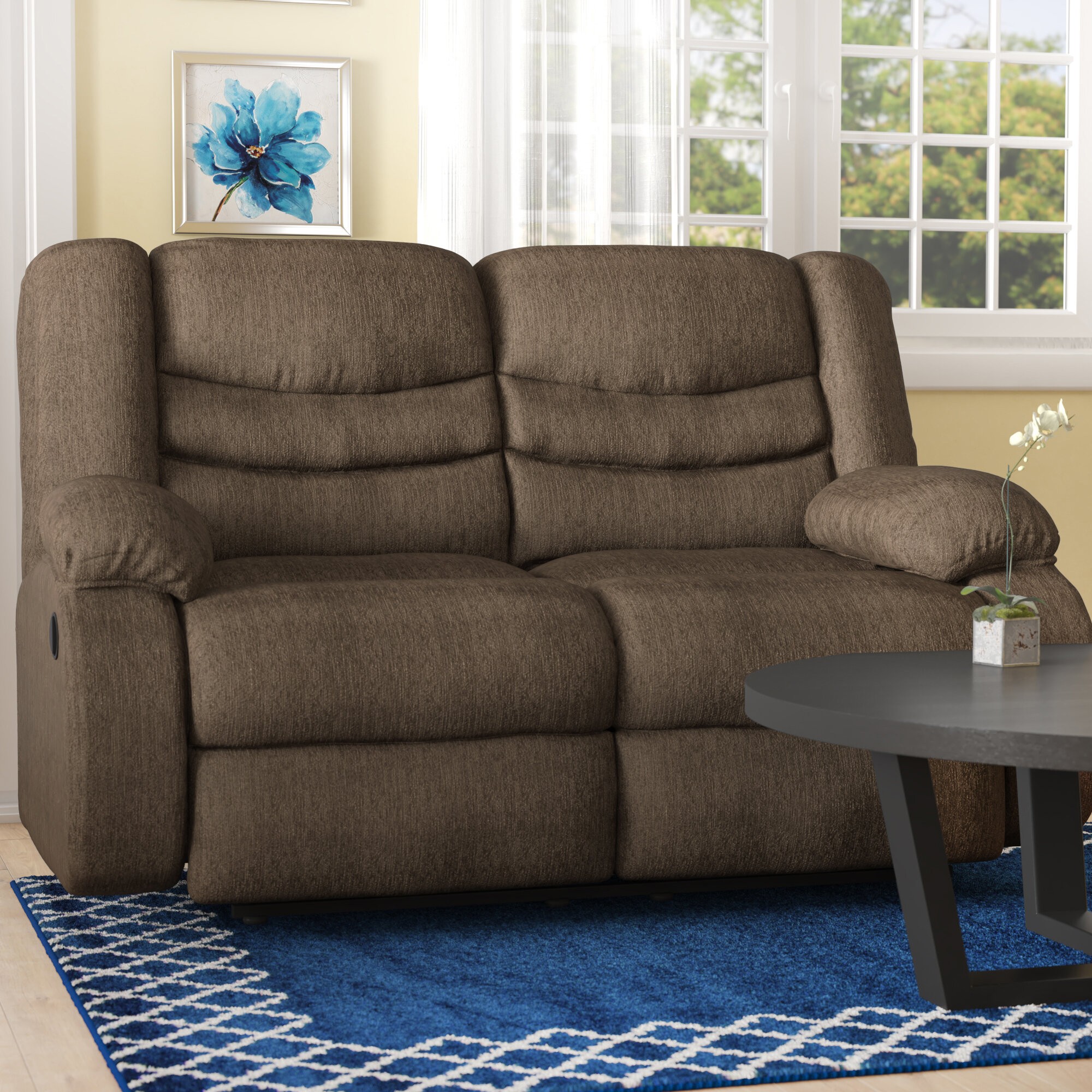 Contemporary Reclining Loveseat 