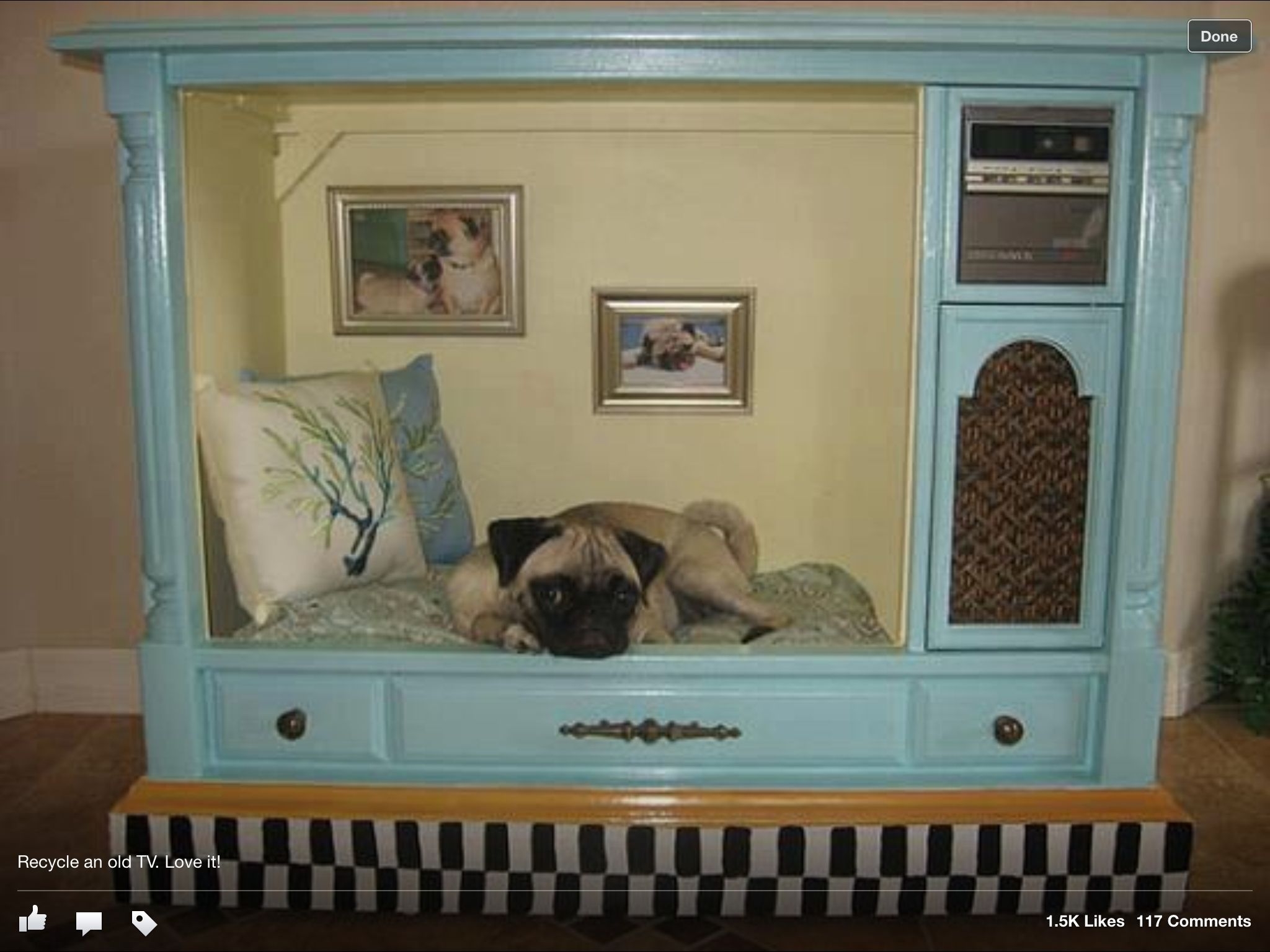 dog bed with wooden frame