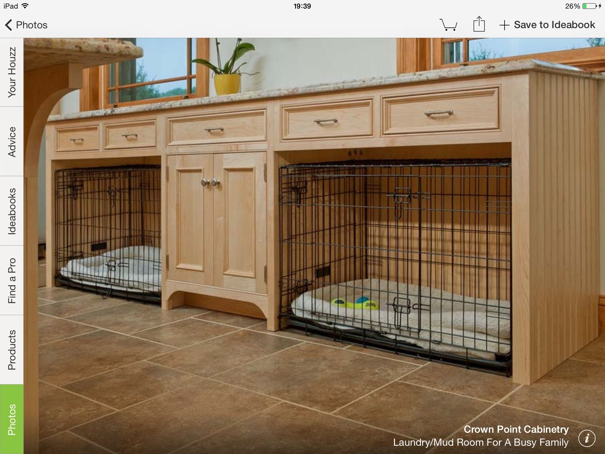 bedroom dog crate