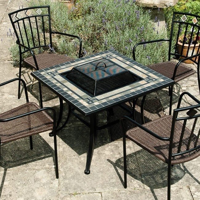 fire pit table with lid