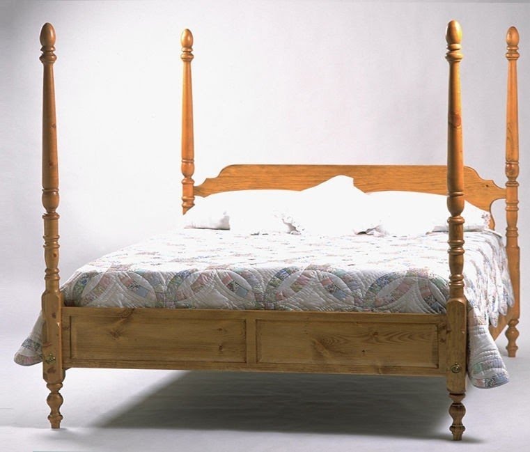 French Country Queen Size Pine Poster Bed Hand Made In Usa Solid Wood