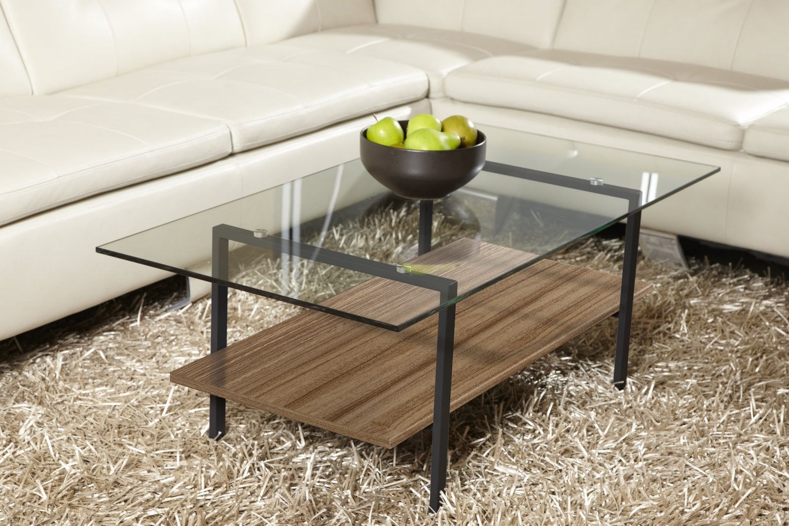 Glass coffee table with shelf 19