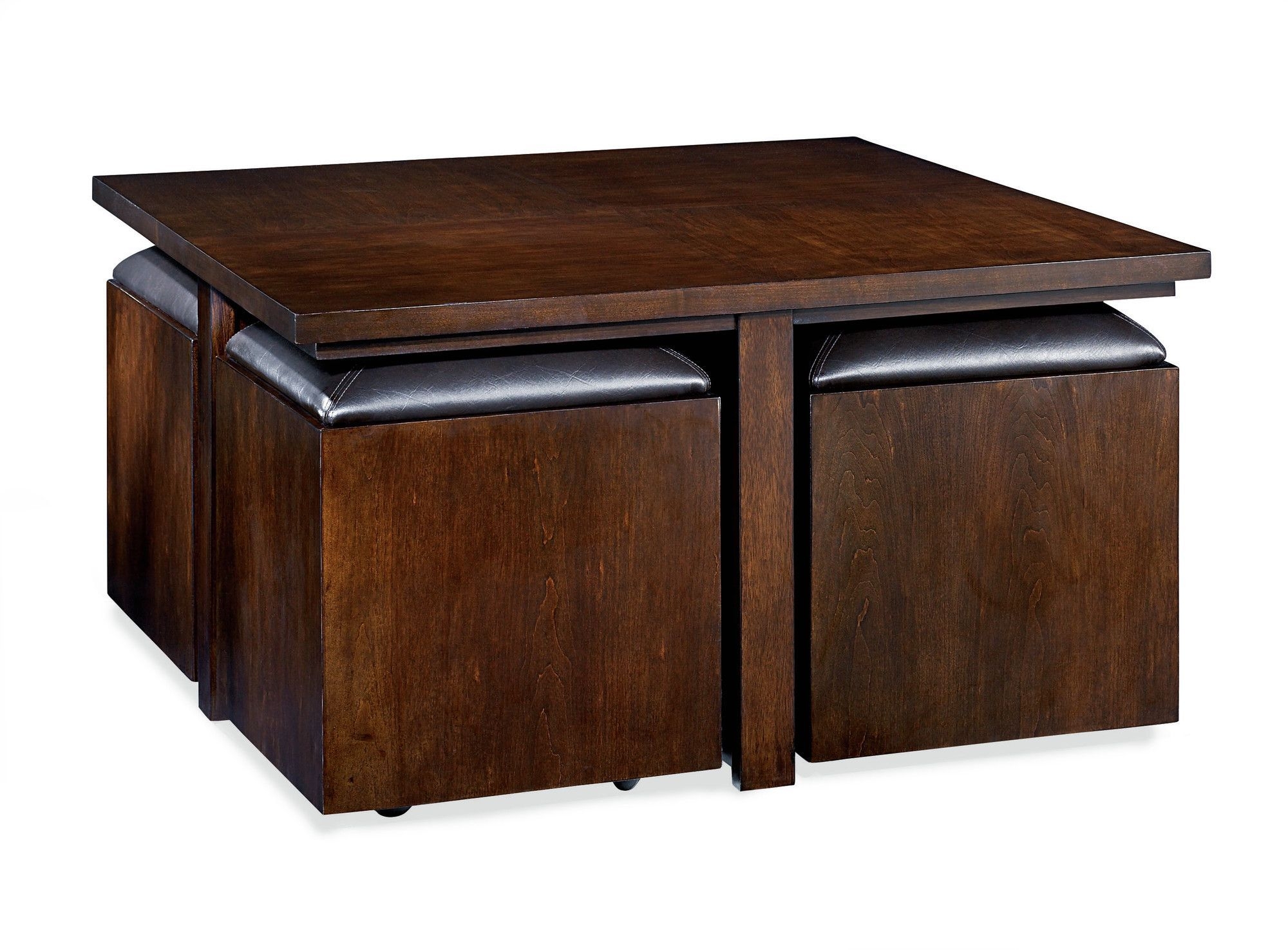 Hammary Cubics Coffee Table With Nested Ottomans