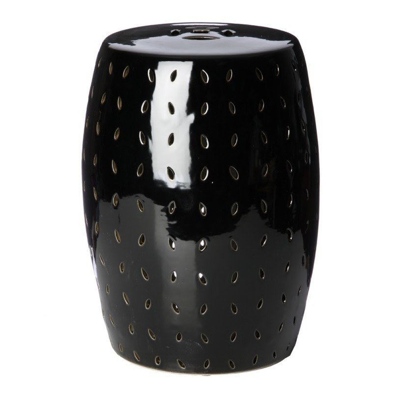 Handmade black ceramic garden stool china