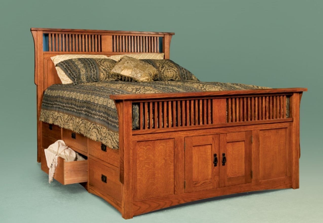 King size solid oak bed frame