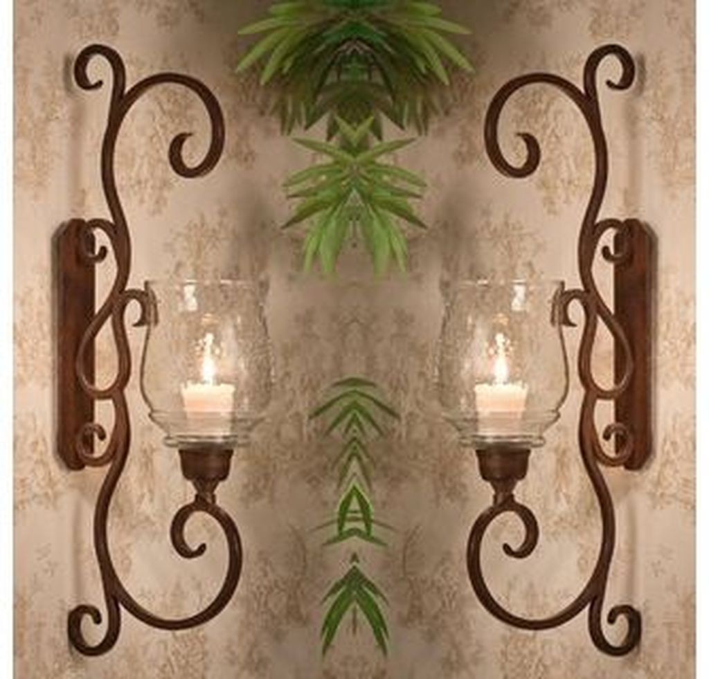 Large wall sconces on sale wrought iron