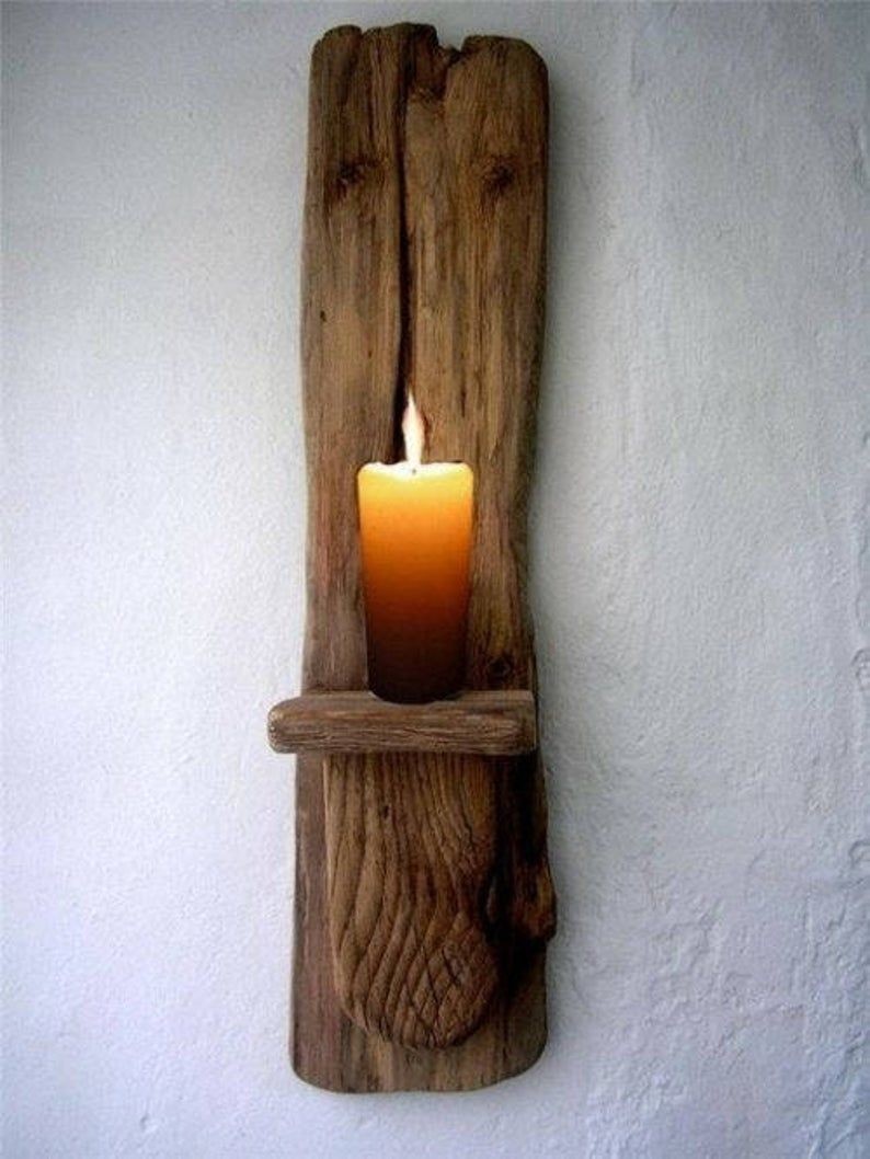 Large driftwood candle holder driftwood