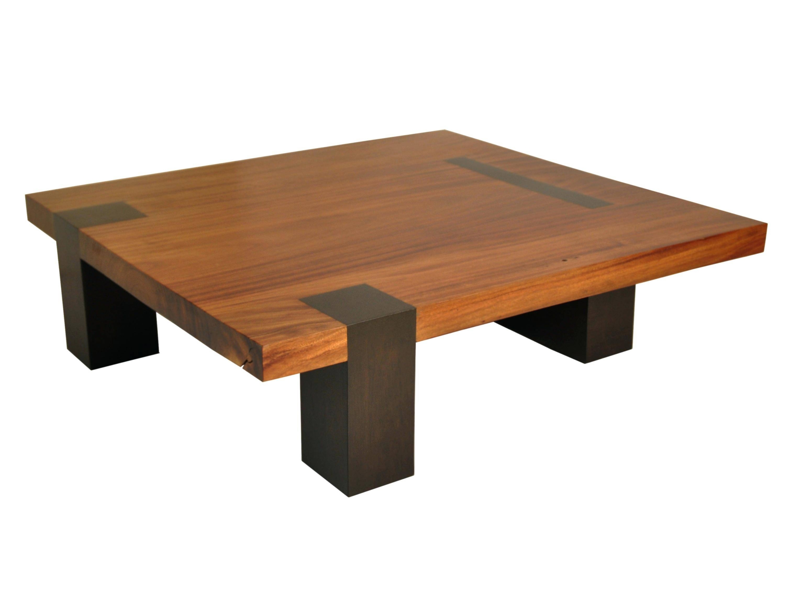 Large square wood coffee table