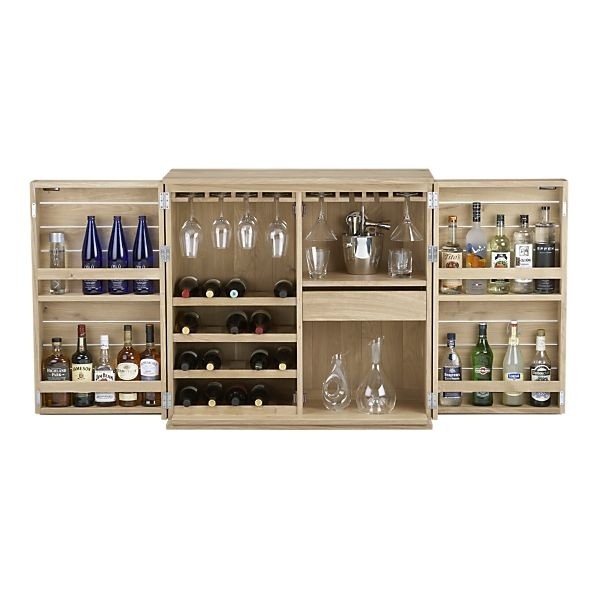 armoire turned into bar storage- yeah this is a necessity in my