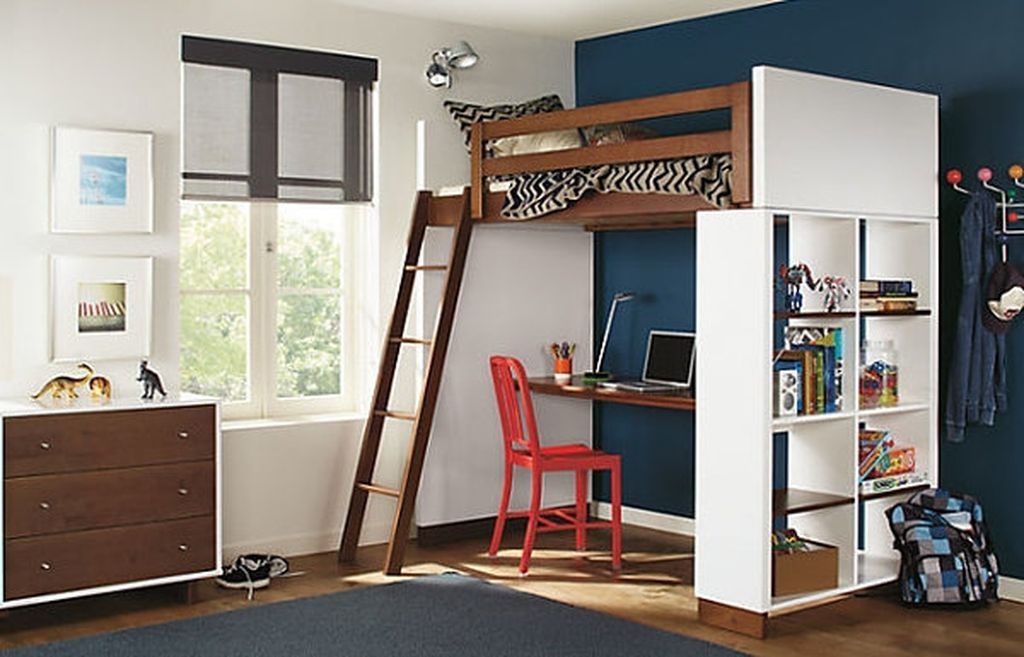 Loft bed with desk underneath