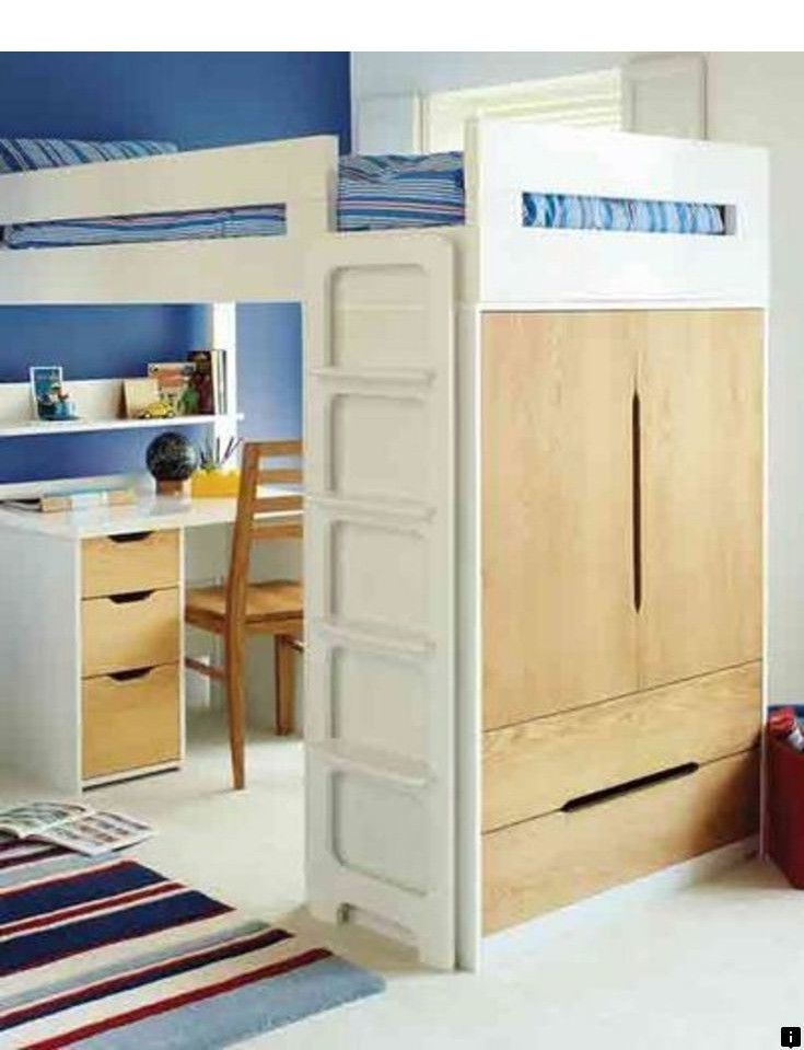 cabin bed with wardrobe and desk