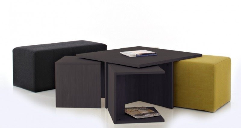 Coffee Table With Nesting Ottomans - Foter