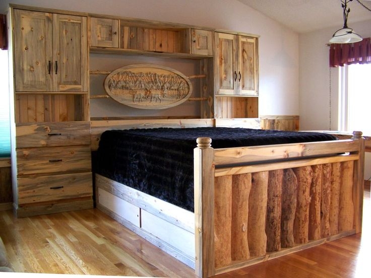 Oak bed with storage