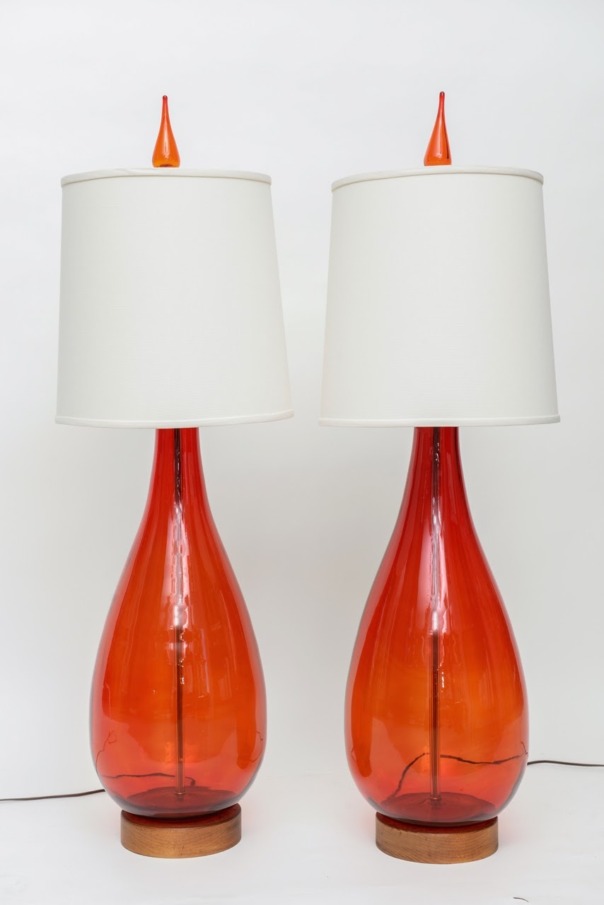 Orange glass lamp 1