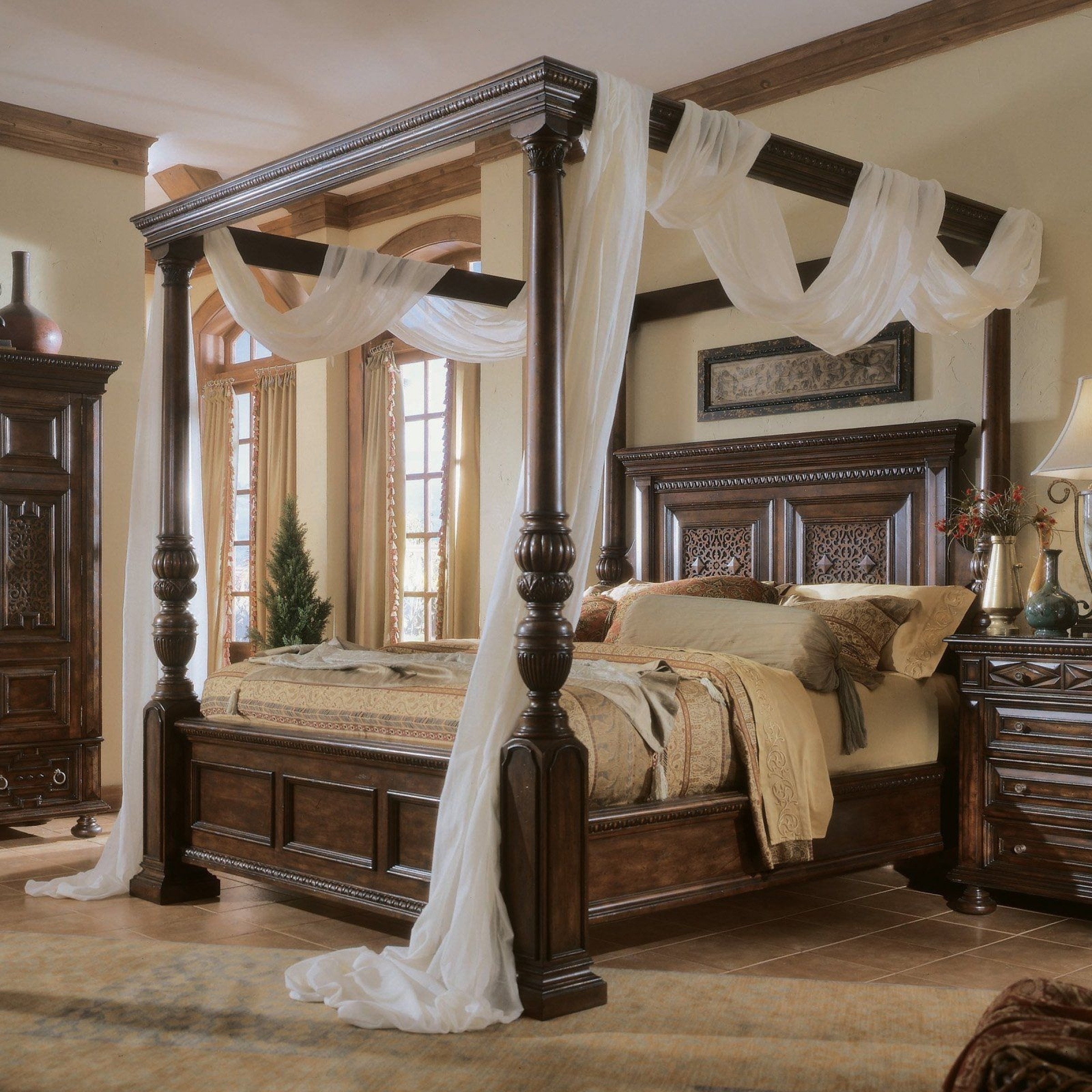 4 poster deals canopy queen bed