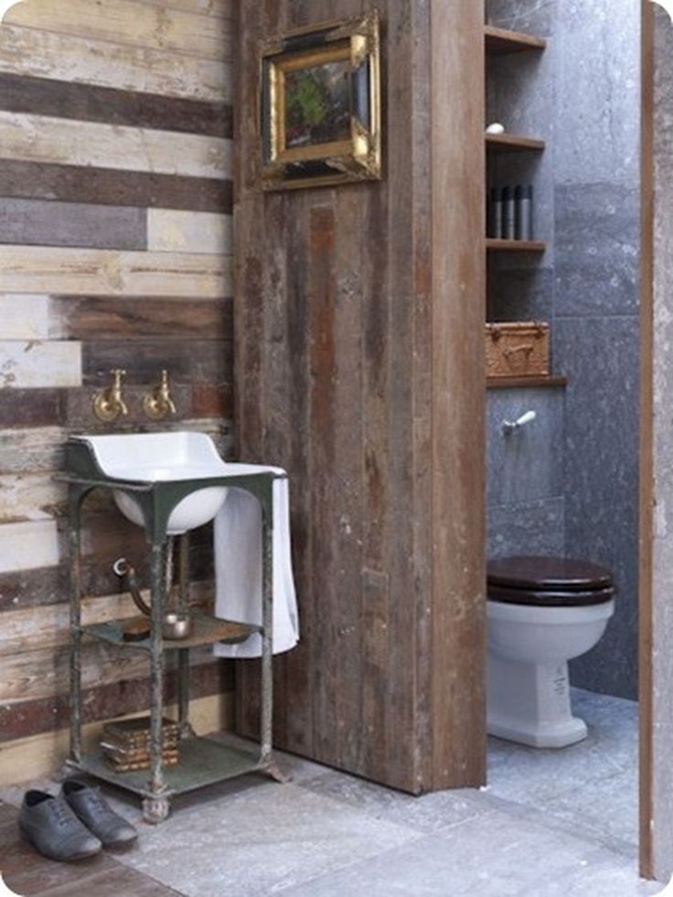 Rustic wood partition exactly what im doing in my bathroom