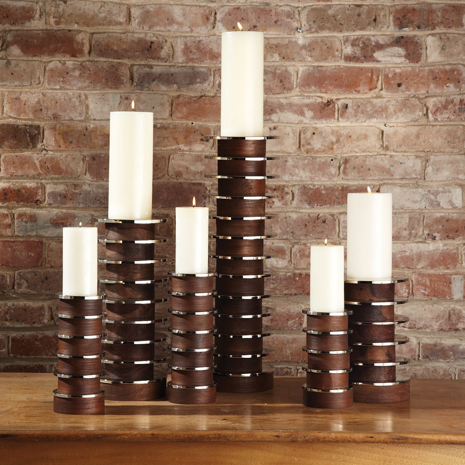Short Stacked Plate Candle Holder