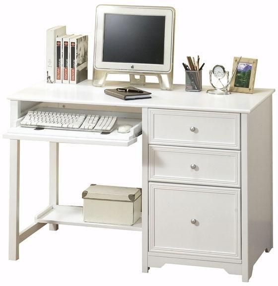 Small Desk With Drawers - Foter  Desks for small spaces, Space saving desk,  Small desk