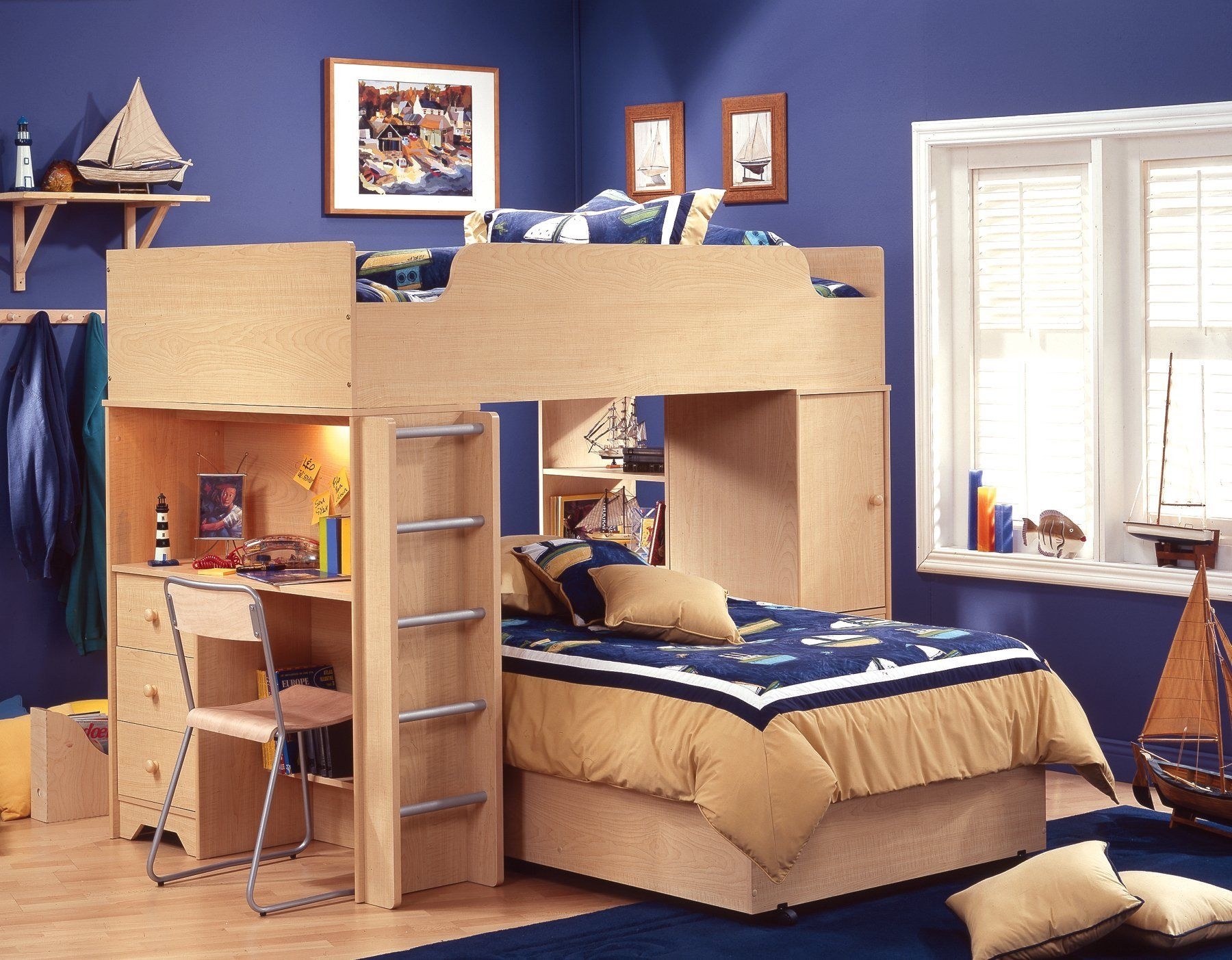 Student bunk bed on sale with desk