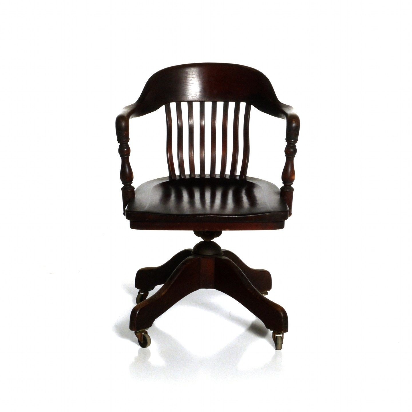 black wooden desk chair