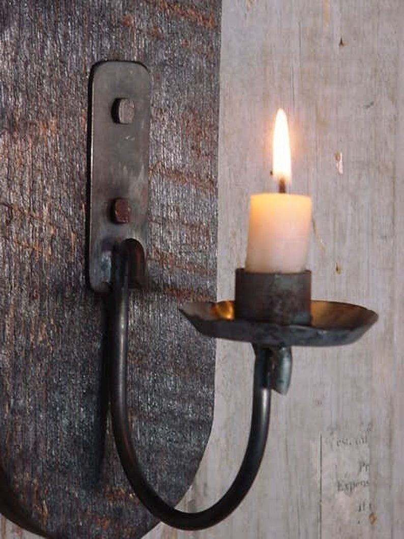 Wall lighting candle sconce primitive